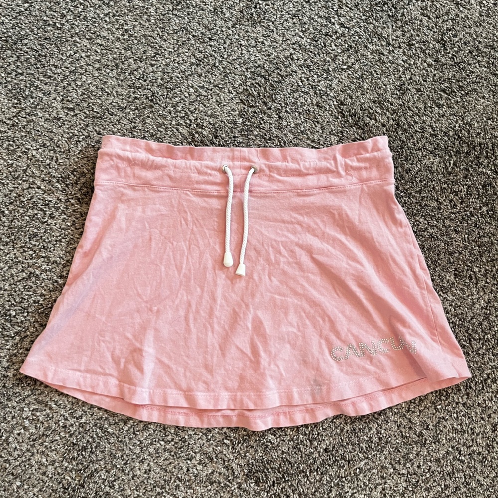 y2k pink mini skirt